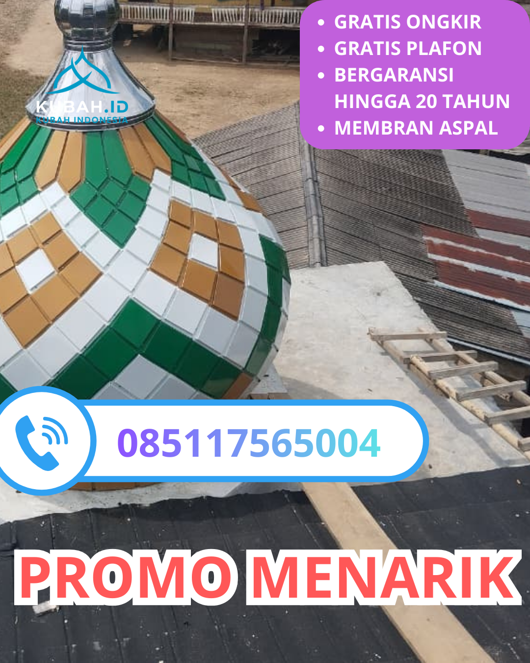 PUSAT KUBAH MASJID GALVALUME MODERN DI KEC. PANDRAH, KAB. BIREUEN, ACEH (WA: 085117565004)