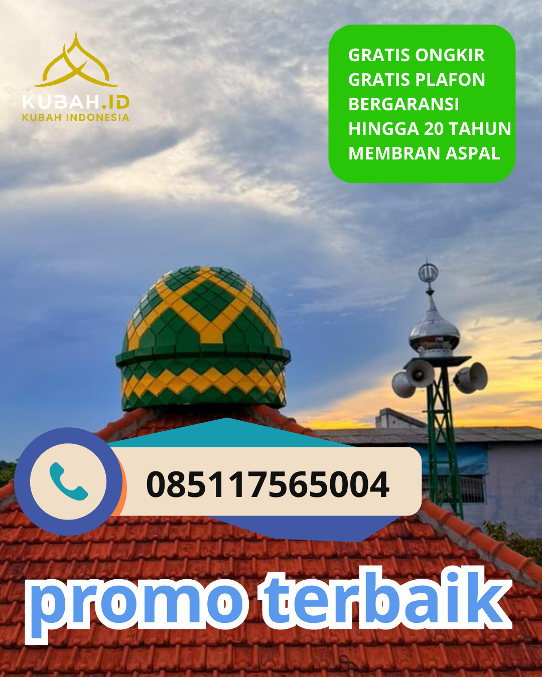 JUAL KUBAH MASJID GALVALUME TAHAN LAMA DI KEC. MAYANGAN, KOTA PROBOLINGGO, JAWA TIMUR (WA: 085117565004)