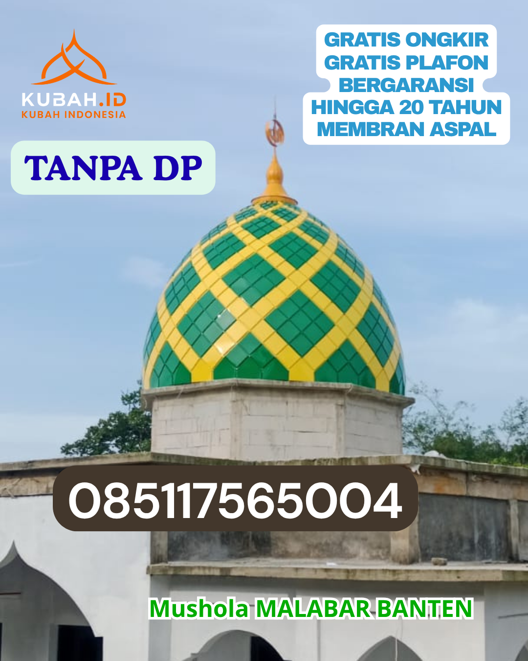 KUBAH MASJID STAINLESS STEEL ELEGAN MODERN KEC. TOMOHON BARAT KOTA TOMOHON PROV. SULAWESI UTARA WA 085117565004