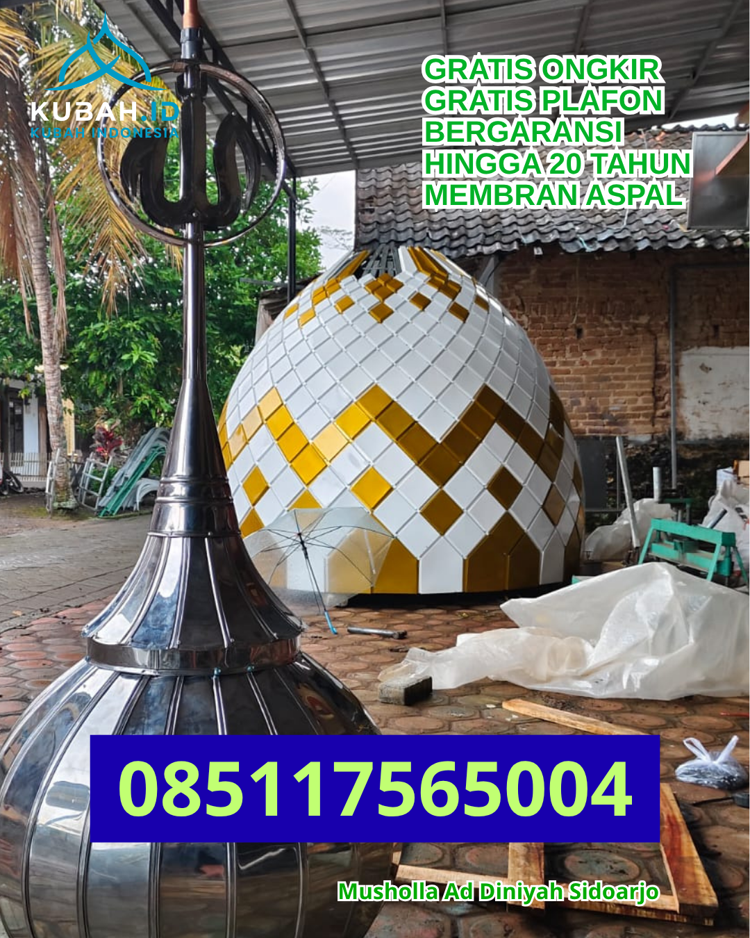 KUBAH MASJID GRC KUAT DAN TAHAN LAMA DI PONTIANAK UTARA, KOTA PONTIANAK, KALIMANTAN BARAT (WA: 085117565004)