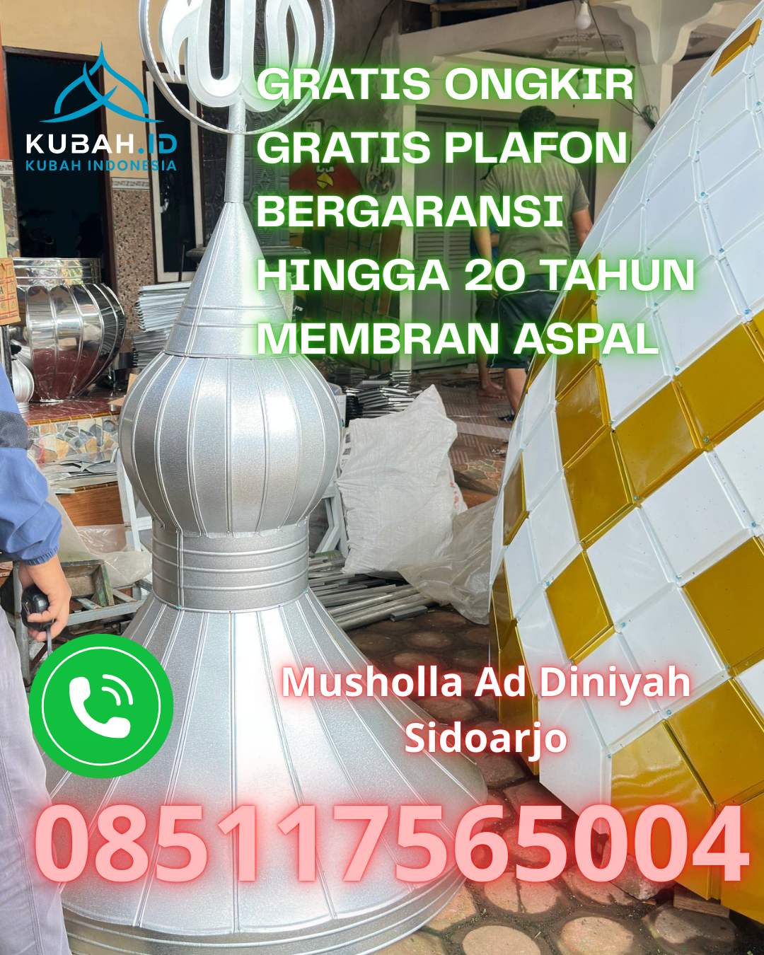 JUAL KUBAH MASJID GALVALUME TAHAN LAMA DI BATIPUH SELATAN, TANAH DATAR, SUMATERA BARAT (WA: 085117565004)