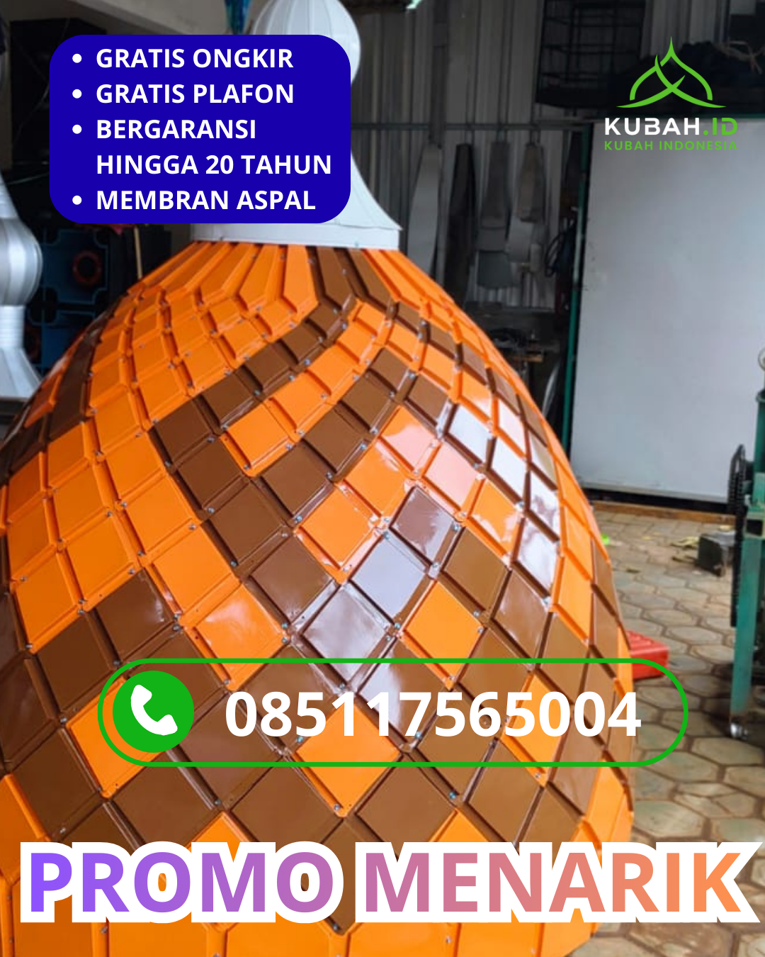 KUBAH MASJID GALVALUME DESAIN ELEGAN DI KEC. ULEE KARENG, KOTA BANDA ACEH, ACEH (WA: 085117565004)