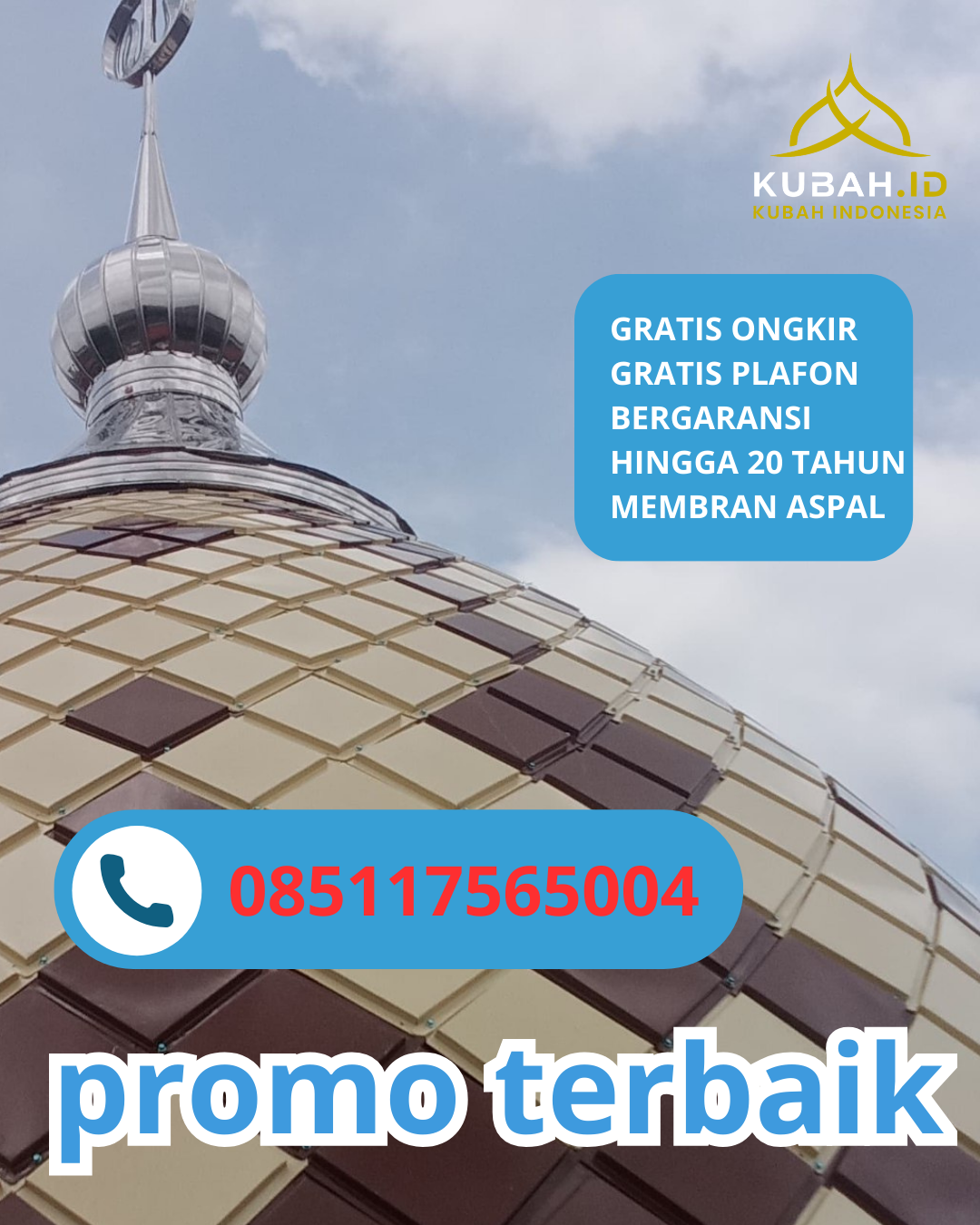 JUAL KUBAH MASJID GALVALUME PREMIUM DI KEC. LONGKIB, KOTA SUBULUSSALAM, ACEH (WA: 085117565004)