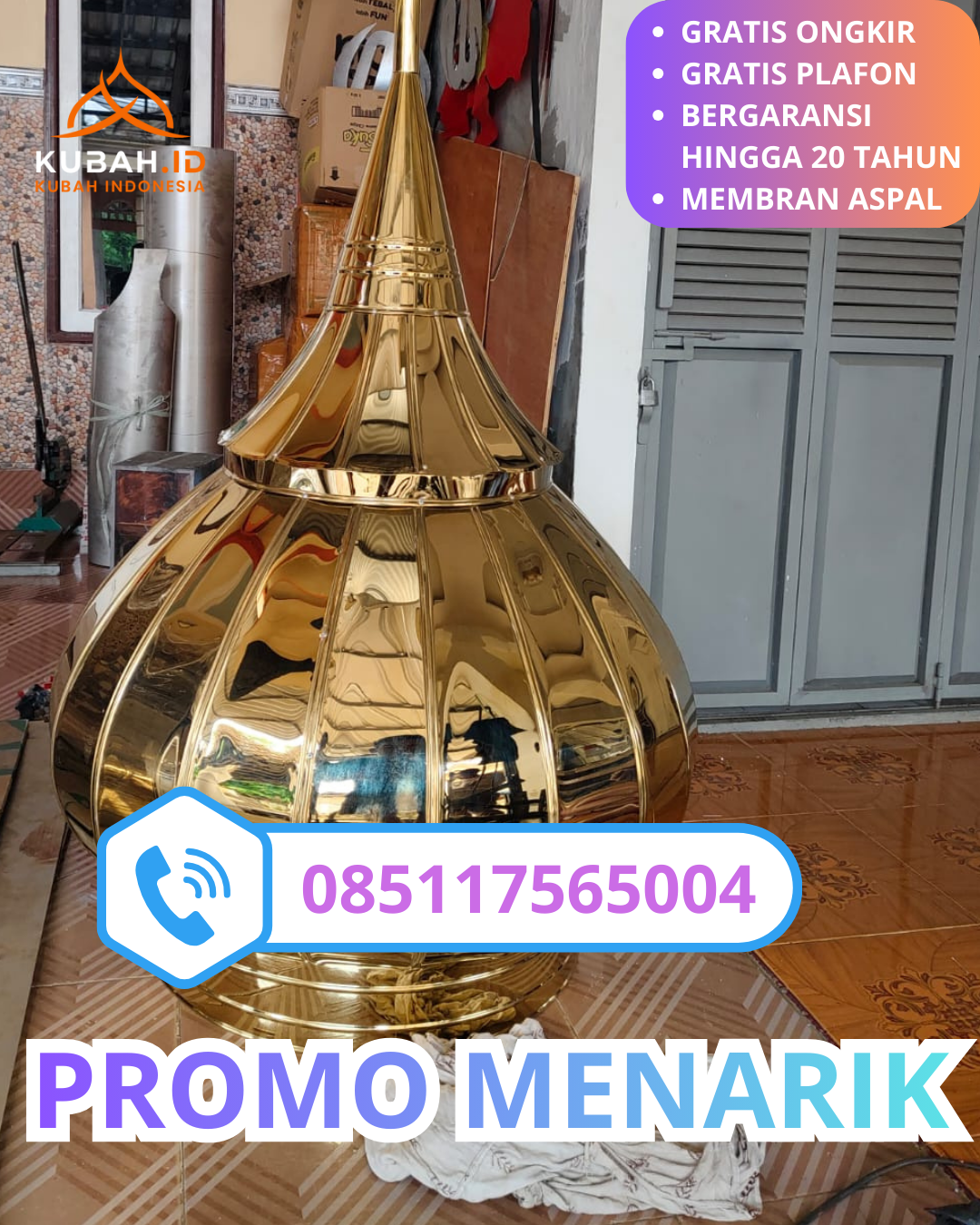 PABRIK KUBAH MASJID GALVALUME MODERN DI KEC. MAOSPATI, KAB. MAGETAN, JAWA TIMUR (WA: 085117565004)