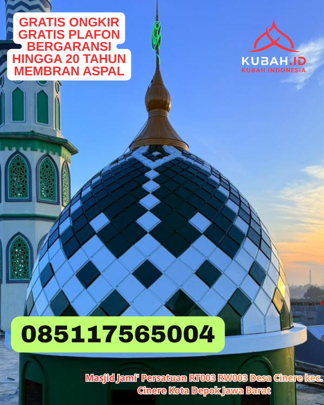 KUBAH STAINLESS STEEL MODERN KOKOH KEC. PARENGGEAN KAB. KOTAWARINGIN TIMUR KALIMANTAN TENGAH WA 085117565004