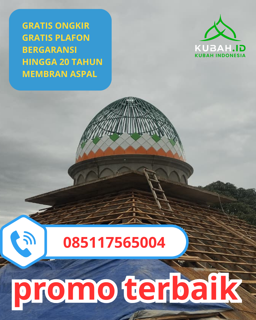 JUAL KUBAH MASJID GALVALUM PREMIUM DI KEC. TANJUNGSIANG, KAB. SUMEDANG, JAWA BARAT (WA: 085117565004)