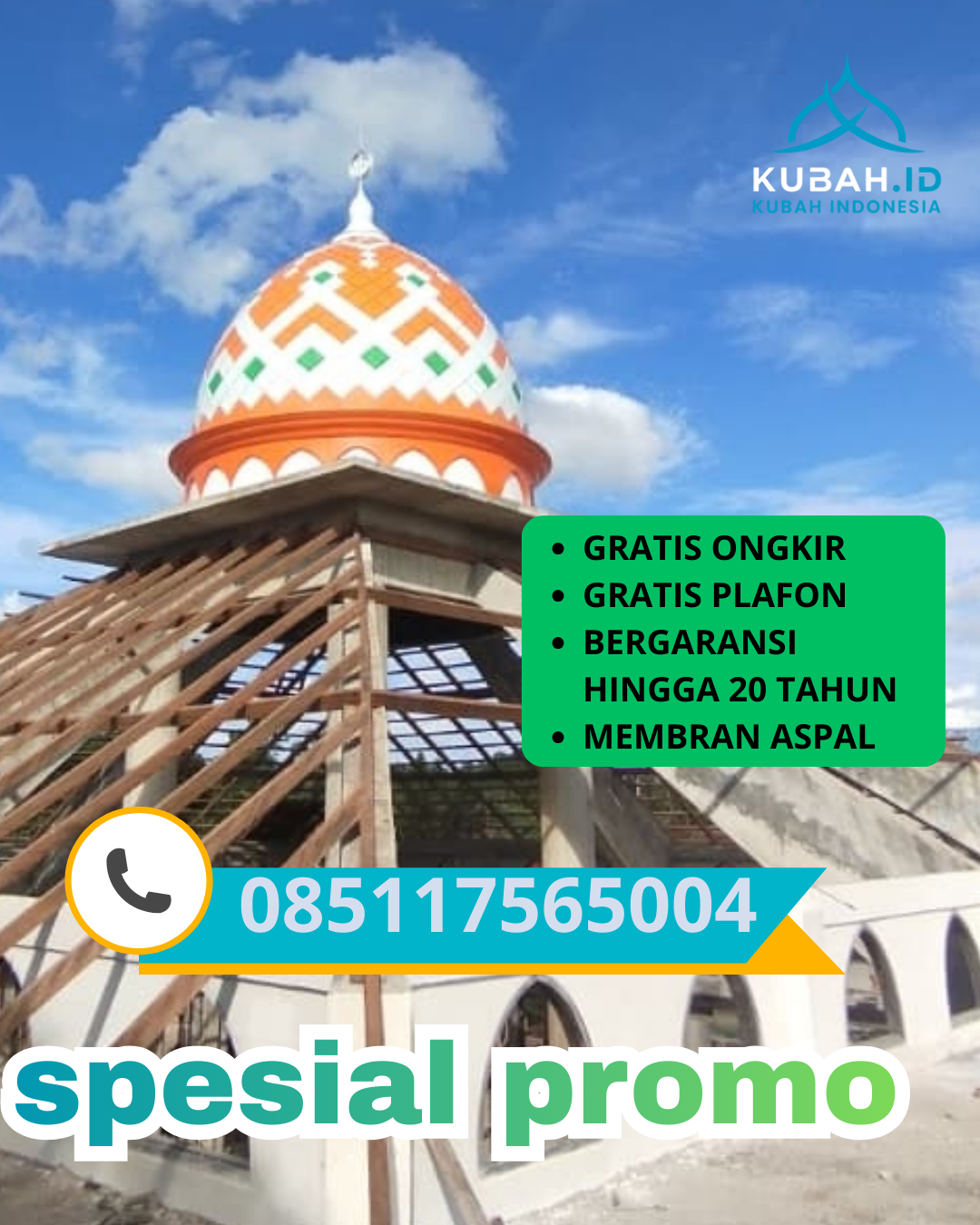 KUBAH MASJID GALVALUME HARGA TERJANGKAU DI KEC. SIMEULUE BARAT, KAB. SIMEULUE, ACEH (WA: 085117565004)