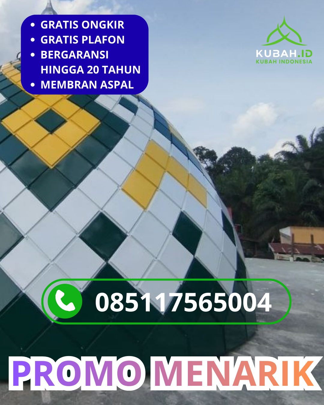 KUBAH MASJID GALVALUME DESAIN ELEGAN DI KEC. PEUSANGAN SELATAN, KAB. BIREUEN, ACEH (WA: 085117565004)