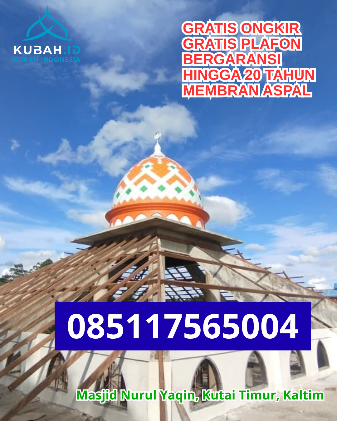 JUAL KUBAH MASJID ENAMEL PREMIUM DI LINGGA TIMUR, LINGGA, KEPULAUAN RIAU (WA: 085117565004)