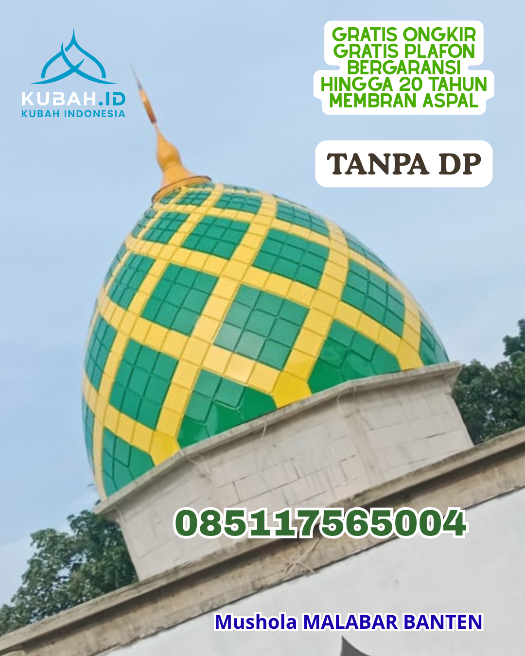 KUBAH MASJID ENAMEL TAMPILAN BERKELAS KEC. BEJI KOTA DEPOK PROV. JABAR WA 085117565004