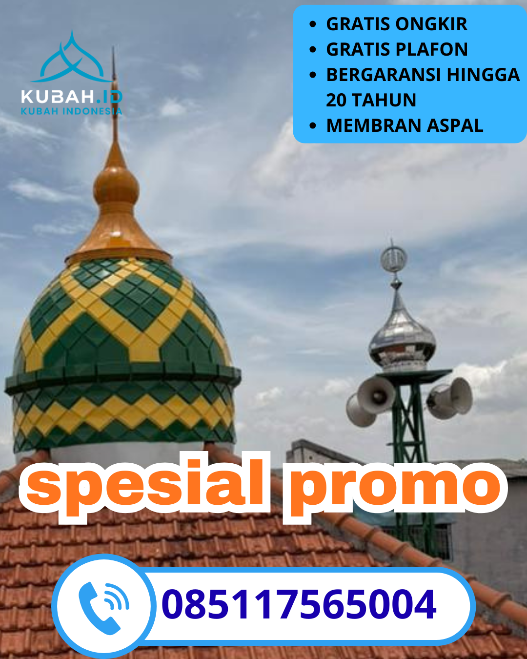 PUSAT KUBAH MASJID GALVALUME MODERN DI KEC. MANGARAN, KAB. SITUBONDO, JAWA TIMUR (WA: 085117565004)