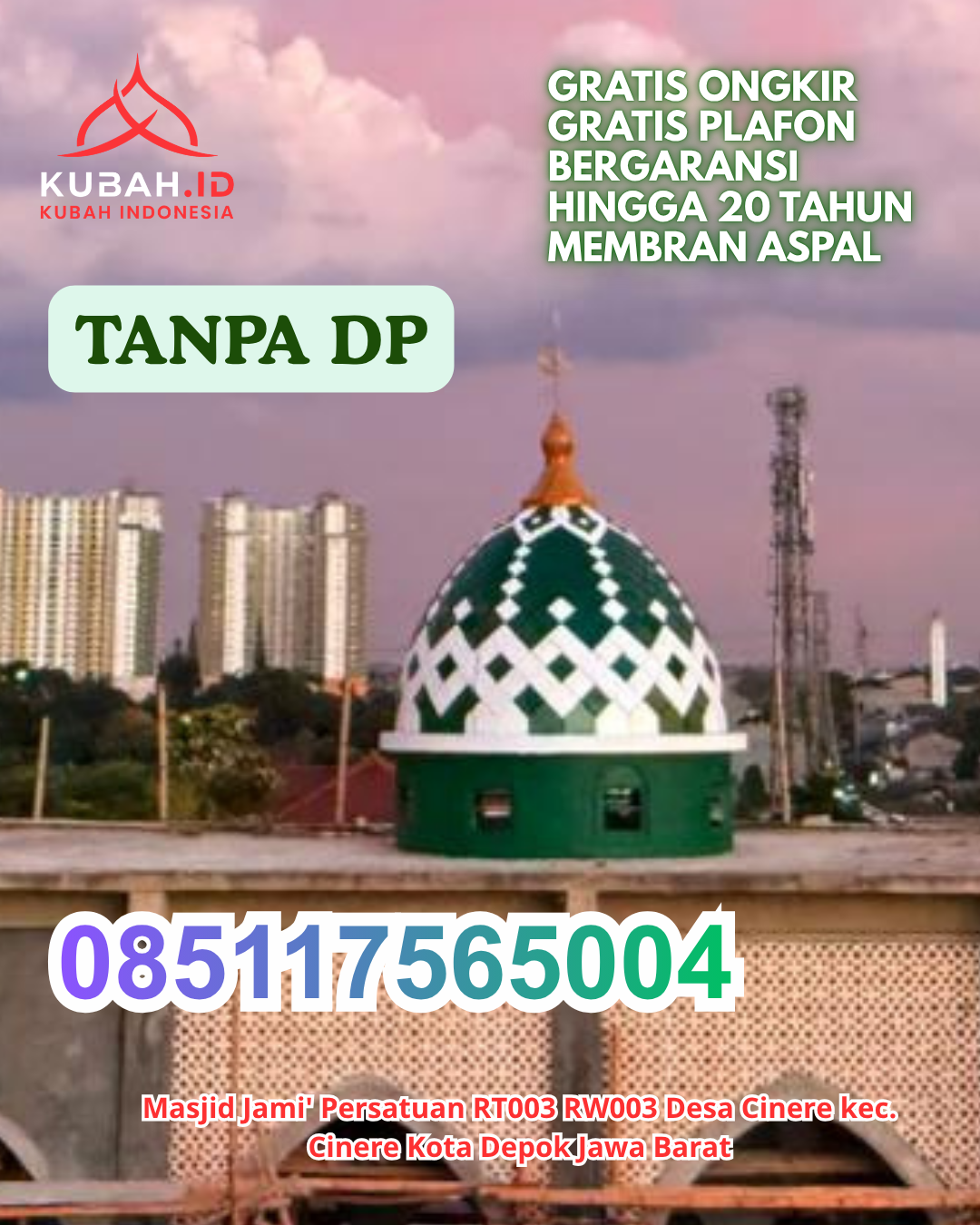 HARGA KUBAH MASJID ENAMEL DARI PABRIK KEC. LALABATA KAB. SOPPENG PROV. SULAWESI SELATAN WA 085117565004