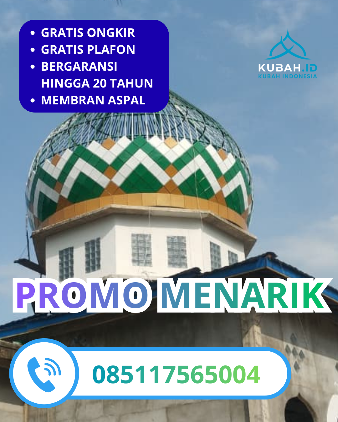KUBAH MASJID GALVALUME BERKUALITAS BERGARANSI DI KEC. DARUL MAKMUR, KAB. NAGAN RAYA, ACEH (WA: 085117565004)