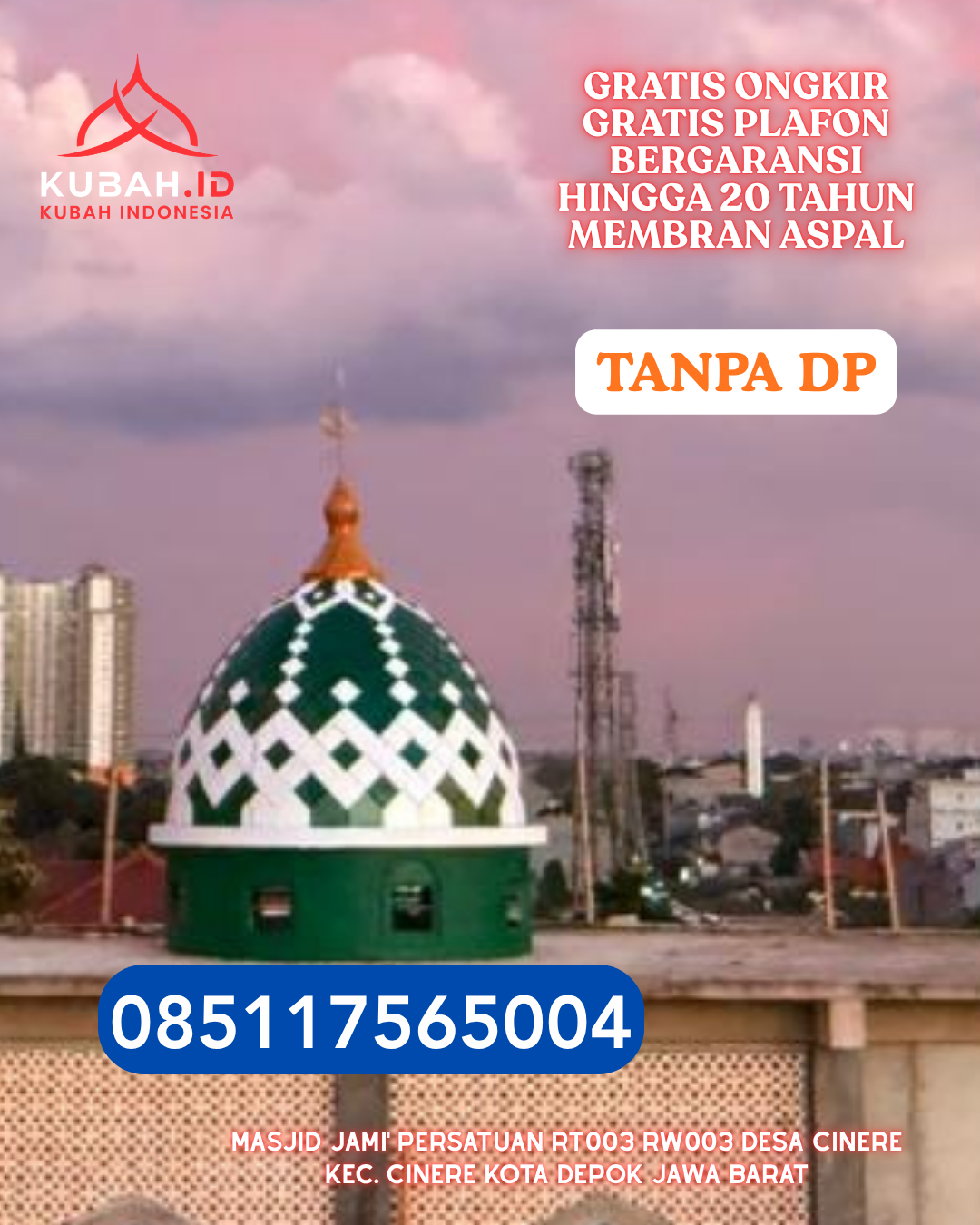 PRODUSEN KUBAH MASJID GRC BERKUALITAS KEC. GALESONG SELATAN KAB. TAKALAR PROV. SULAWESI SELATAN WA 085117565004