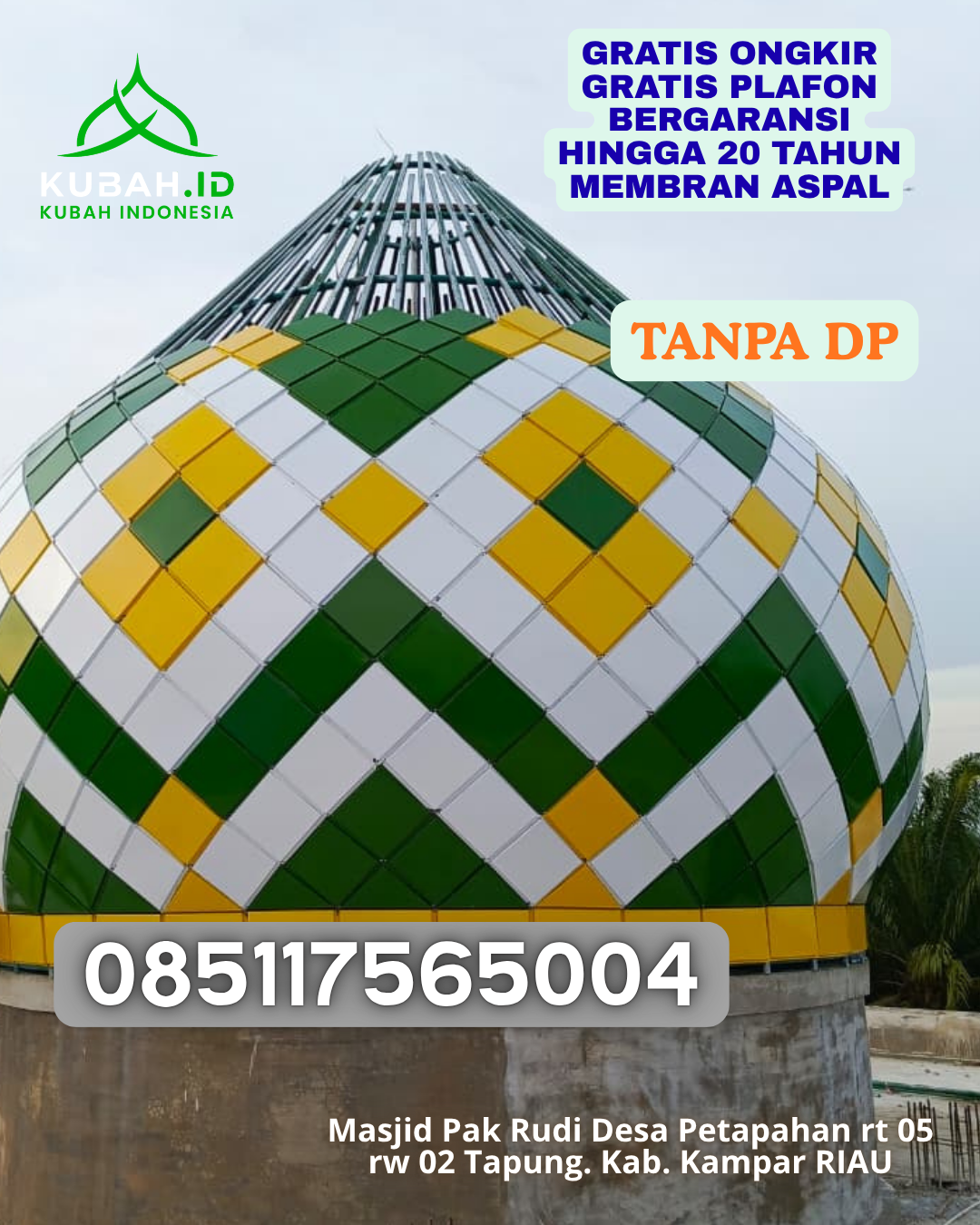 KUBAH MASJID GRC DESAIN ELEGAN KEC. PEKAT KAB. DOMPU PROV. NUSA TENGGARA BARAT WA 085117565004