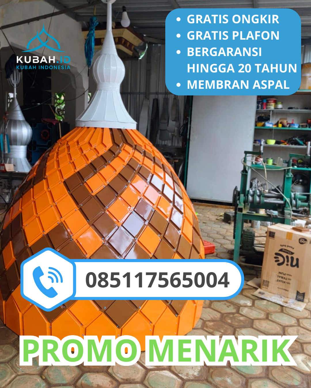 JUAL KUBAH MASJID GALVALUME TAHAN LAMA DI KEC. BAITURRAHMAN, KOTA BANDA ACEH, ACEH (WA: 085117565004)