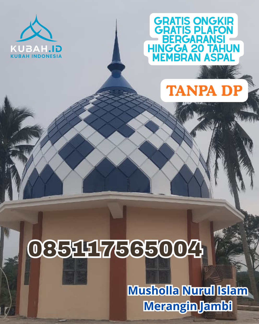 KUBAH MASJID GALVALUME MODERN DAN AWET KEC. TOMOHON SELATAN KOTA TOMOHON PROV. SULAWESI UTARA WA 085117565004