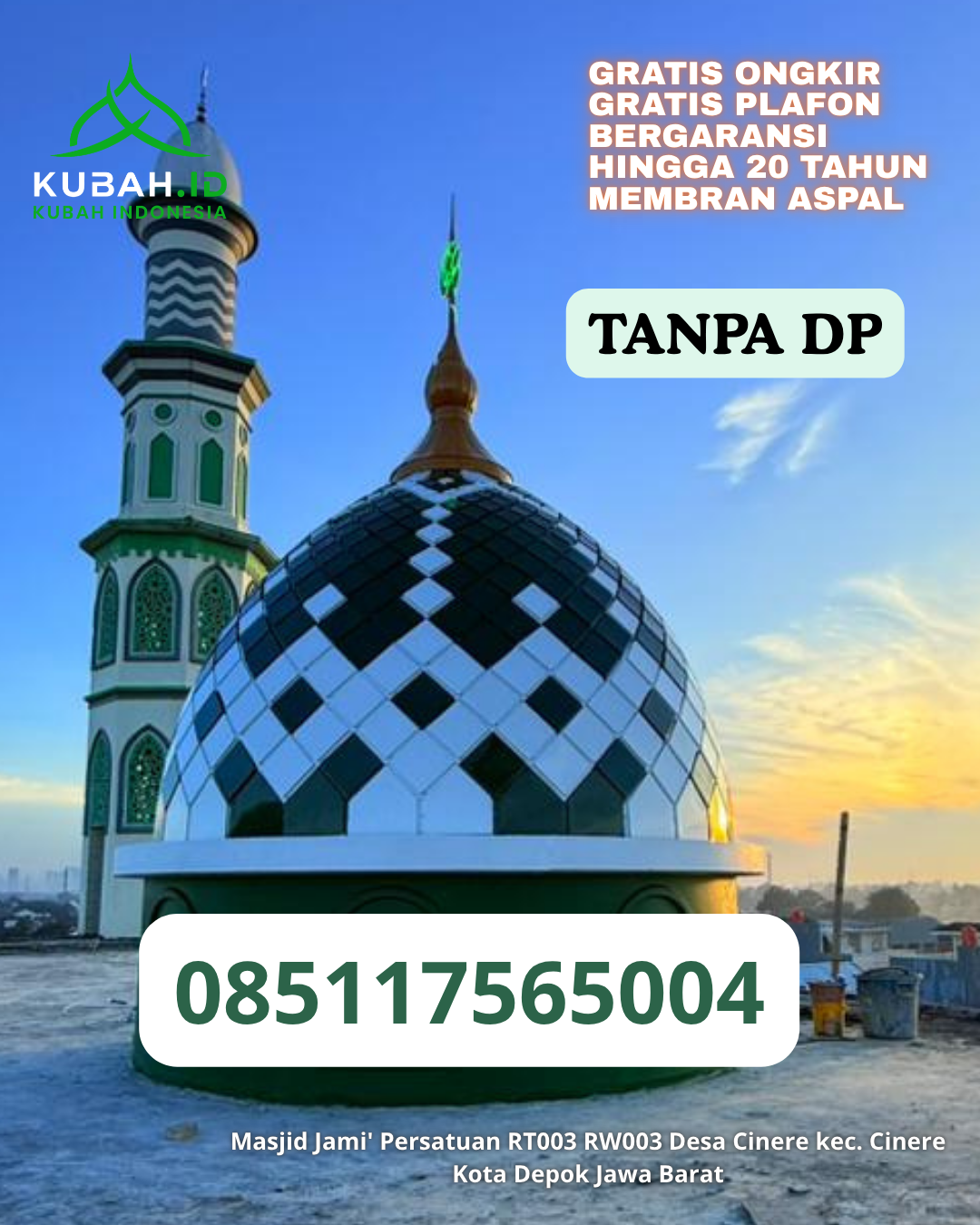 PABRIK KUBAH MASJID GRC BERKUALITAS KEC. PARIGI UTARA KAB. PARIGI MOUTONG PROV. SULAWESI TENGAH WA 085117565004