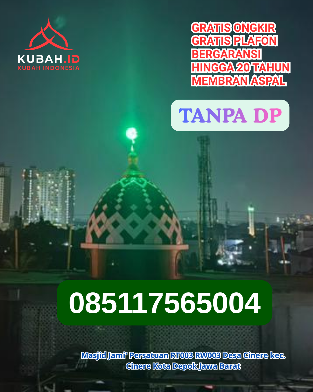 JUAL KUBAH MASJID STAINLESS STEEL AWET KEC. WATANG PULU KAB. SIDENRENG RAPPANG PROV. SULAWESI SELATAN WA 085117565004