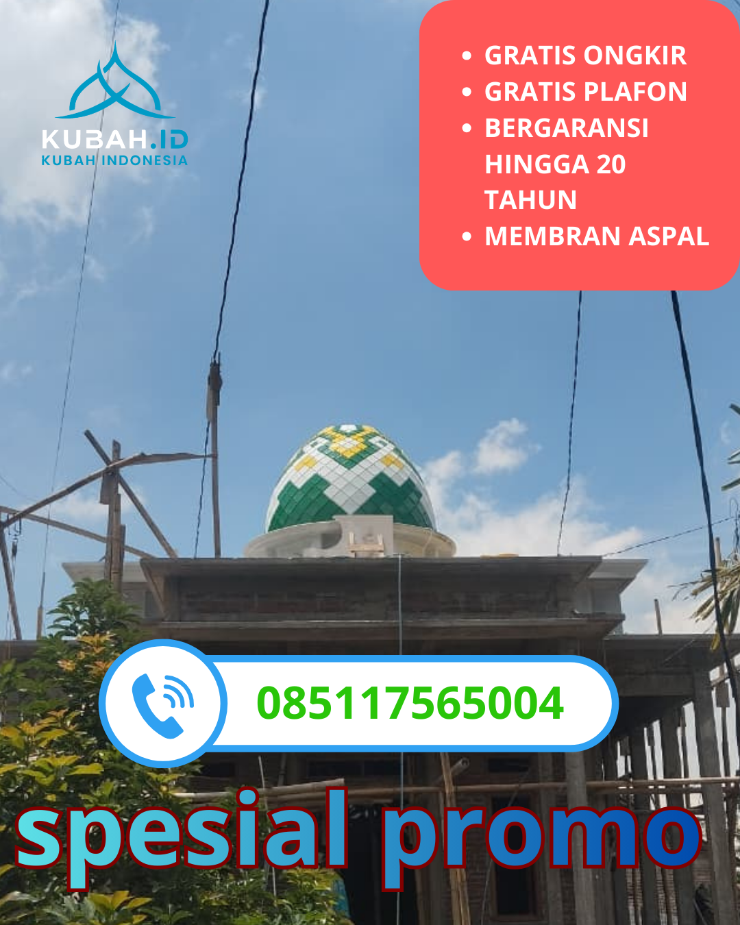 JUAL KUBAH MASJID GALVALUM TAHAN LAMA DI KEC. NGAMPRAH, KAB. BANDUNG BARAT (WA: 085117565004)