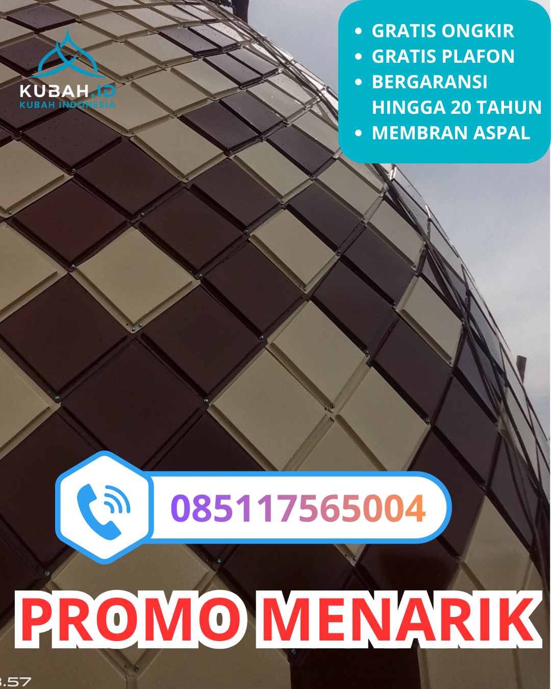 JUAL KUBAH MASJID GALVALUME PREMIUM DI KEC. PEUSANGAN, KAB. BIREUEN, ACEH (WA: 085117565004)