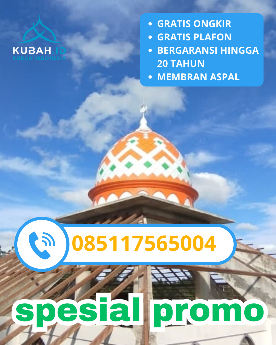 KUBAH MASJID GALVALUME HARGA TERJANGKAU DI KEC. MEDAN BARAT, KOTA MEDAN, SUMATERA UTARA (WA: 085117565004)