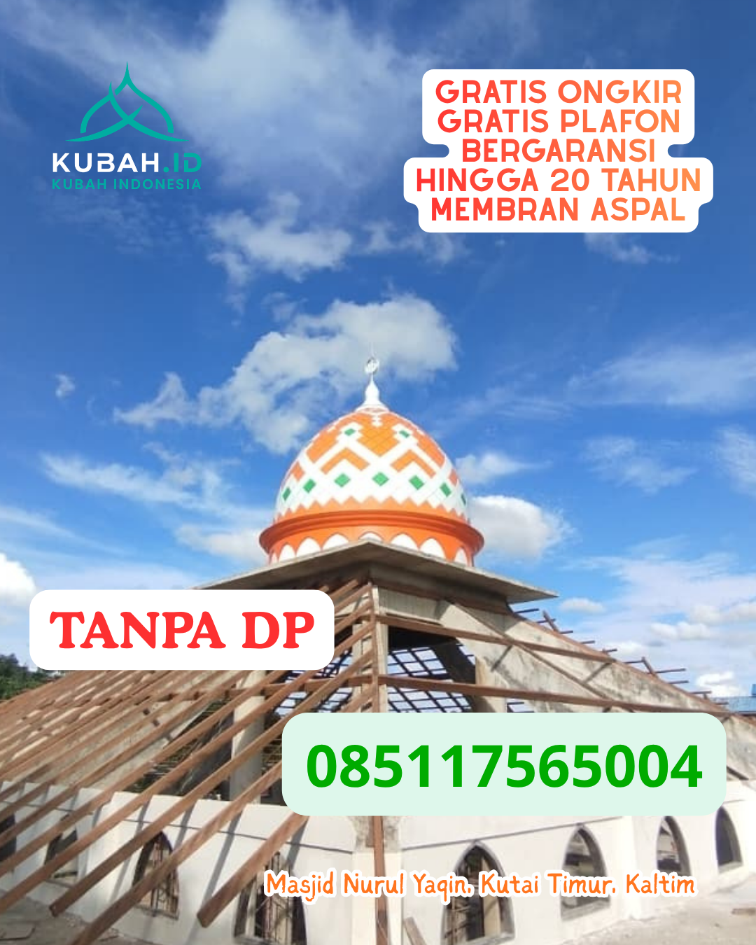 KUBAH MASJID STAINLESS STEEL ELEGAN KEC. PALU UTARA KOTA PALU PROV. SULAWESI TENGAH WA 085117565004