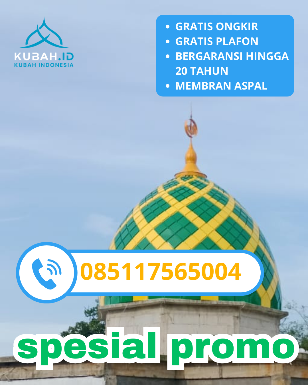 KUBAH MASJID GALVALUME HARGA TERJANGKAU DI KEC. LANGSA TIMUR, KOTA LANGSA, ACEH (WA: 085117565004)