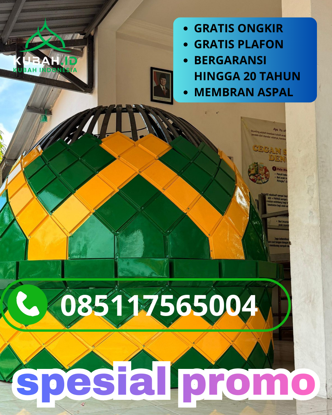 JUAL KUBAH MASJID GALVALUME TAHAN LAMA DI KEC. BREBES, KAB. BREBES, JAWA TENGAH (WA: 085117565004)