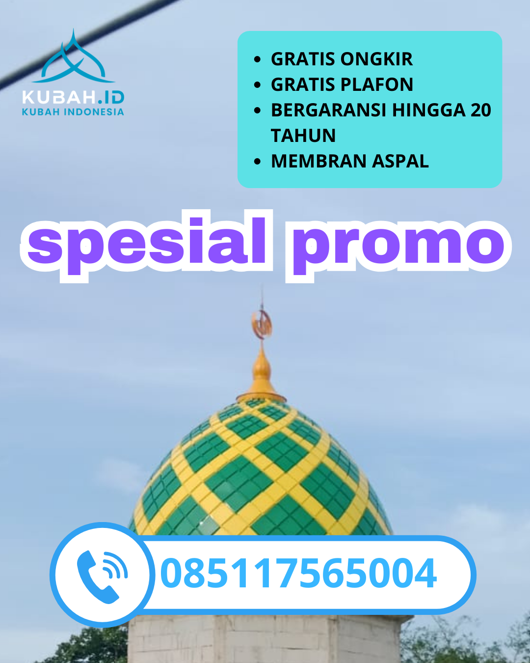 PUSAT KUBAH MASJID GALVALUME MODERN DI KEC. SIBOLGA KOTA, KOTA SIBOLGA, SUMATERA UTARA (WA: 085117565004)