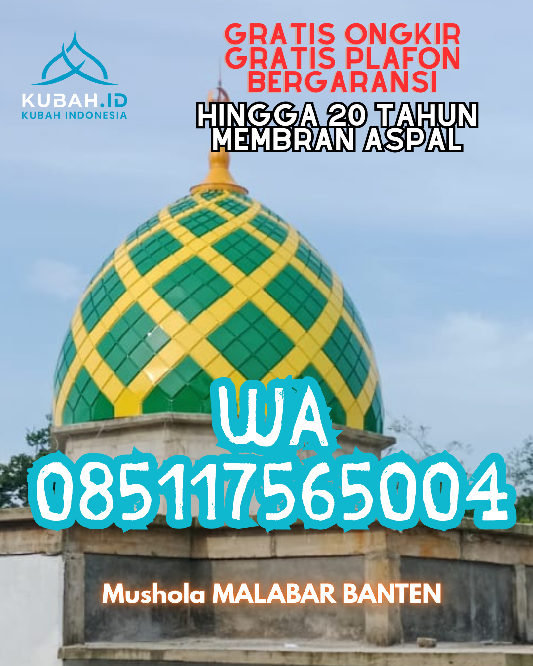 PUSAT KUBAH MASJID GALVALUME BERKUALITAS DI LEMBAH SEGAR, SAWAHLUNTO, SUMATERA BARAT (WA: 085117565004)