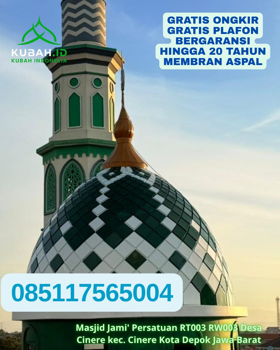 KUBAH GRC DESAIN MODERN SIAP PASANG KEC. SABANGAU KOTA PALANGKA RAYA KALIMANTAN TENGAH WA 085117565004