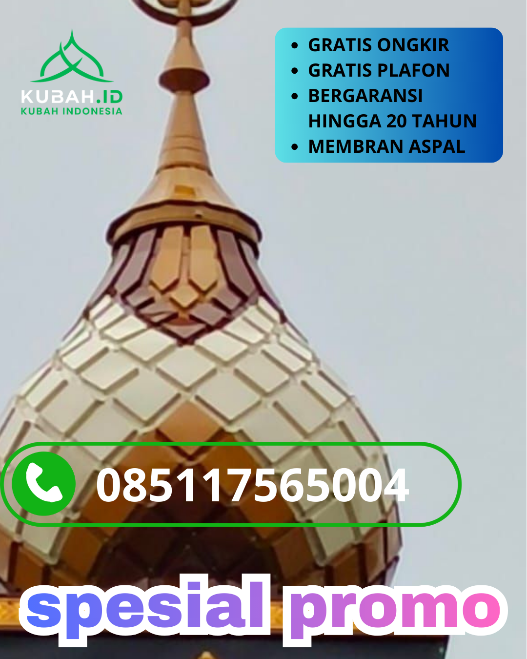 PUSAT KUBAH MASJID GALVALUME BERKUALITAS DI KEC. DAGANGAN, KAB. MADIUN, JAWA TIMUR (WA: 085117565004)