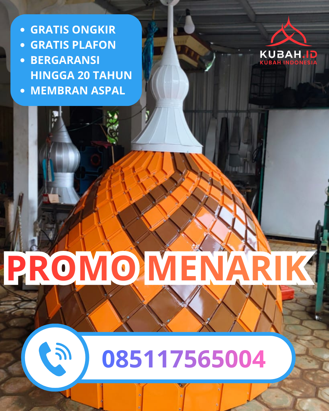KUBAH MASJID GALVALUME DESAIN ELEGAN DI KEC. WOYLA BARAT, KAB. ACEH BARAT, ACEH (WA: 085117565004)