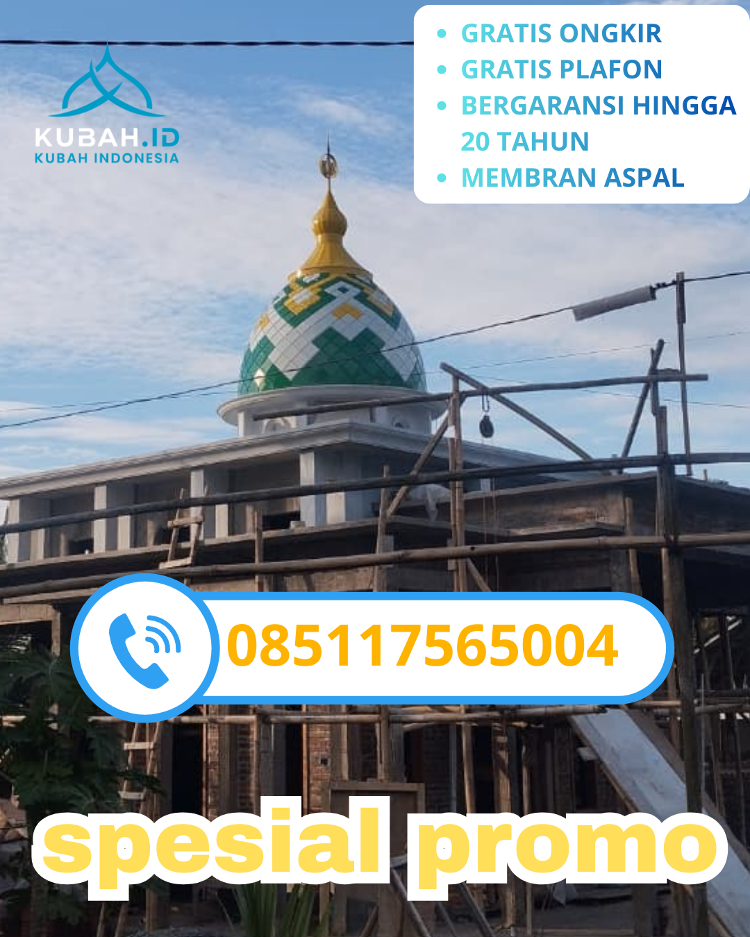 KUBAH MASJID GALVALUME HARGA TERJANGKAU DI KEC. GANDUSARI, KAB. TRENGGALEK, JAWA TIMUR (WA: 085117565004)
