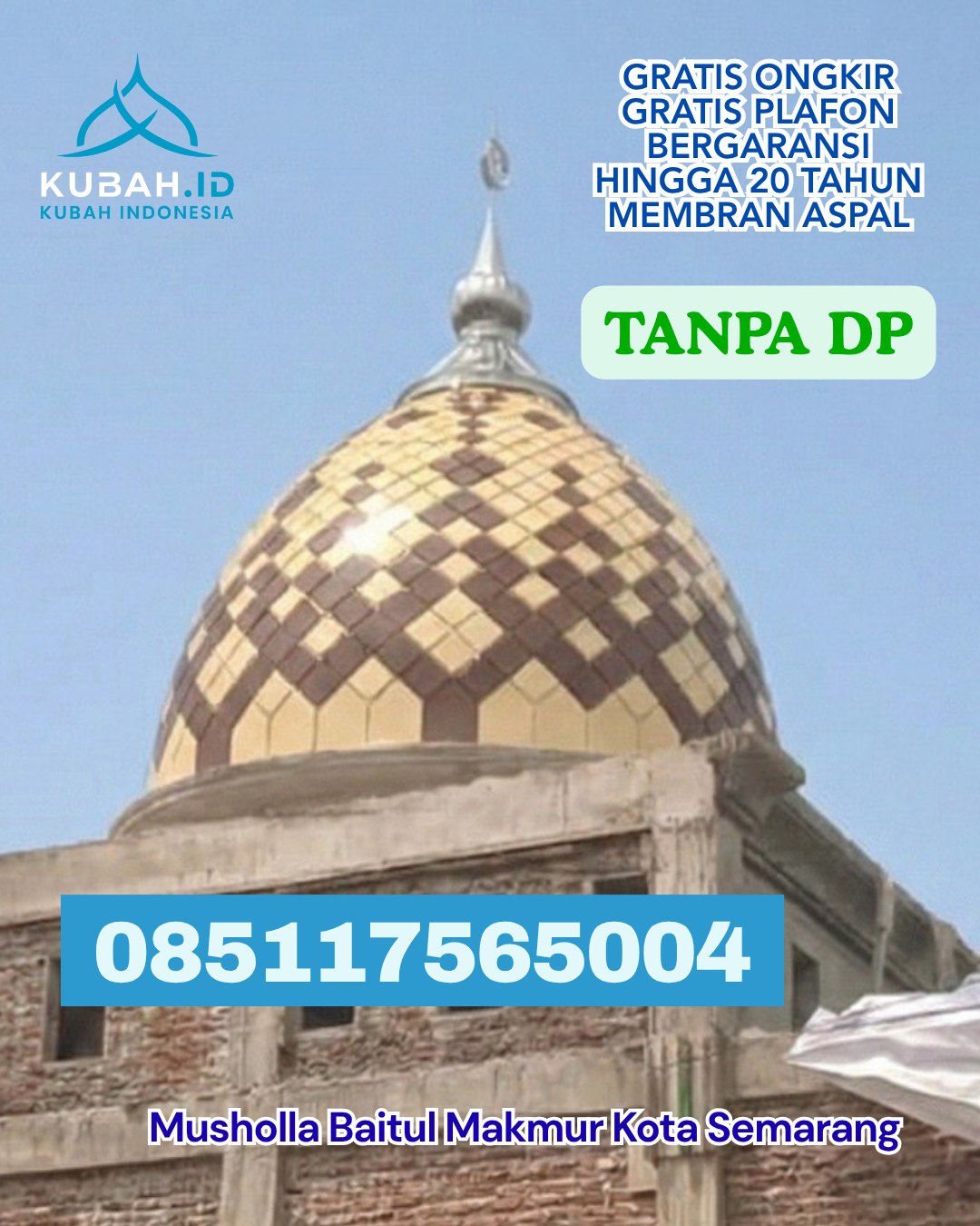 KUBAH MASJID GRC BERGARANSI KUALITAS KEC. TOMOHON TIMUR KOTA TOMOHON PROV. SULAWESI UTARA WA 085117565004