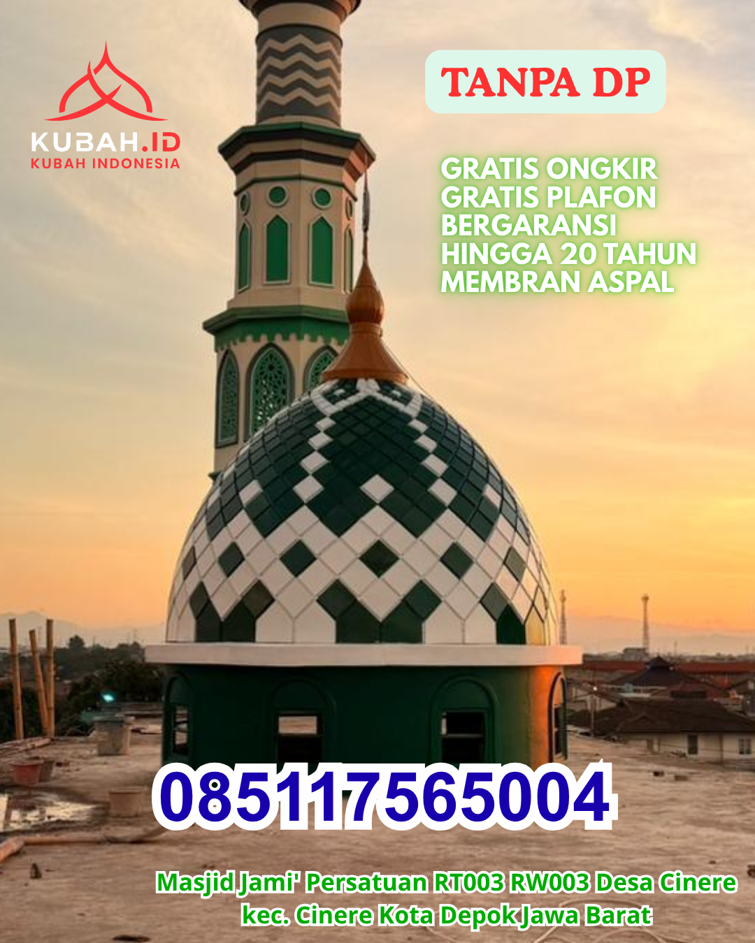 JUAL KUBAH MASJID MODERN HARGA HEMAT KEC. KAWANGKOAN KAB. MINAHASA PROV. SULAWESI UTARA WA 085117565004