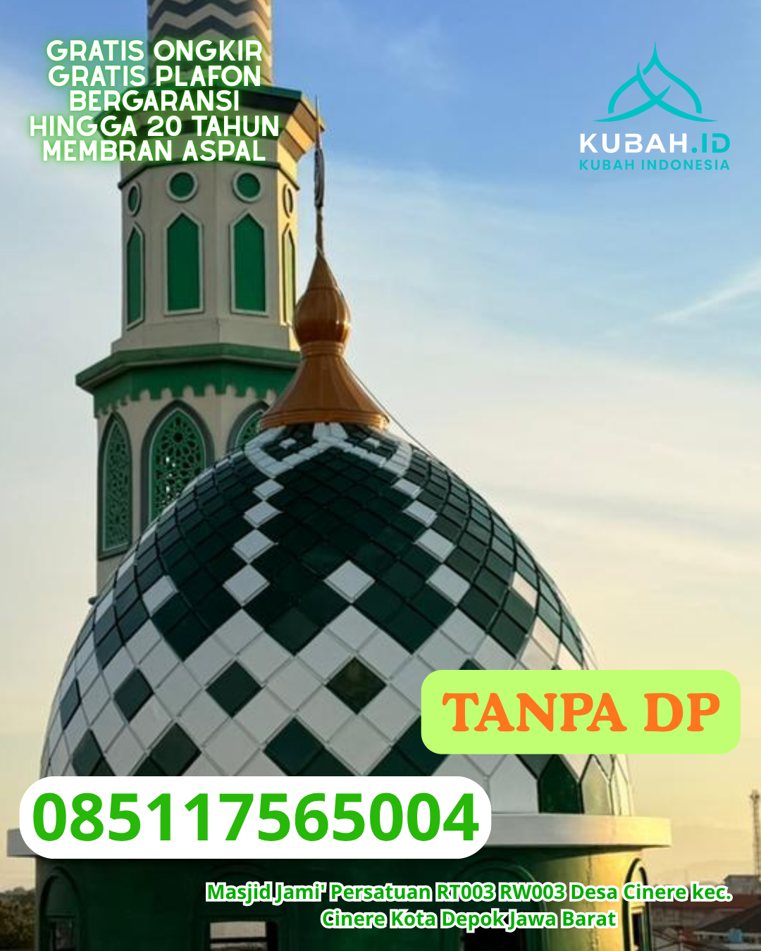 HARGA KUBAH MASJID ENAMEL TERJANGKAU KEC. TAWALIAN KAB. MAMASA PROV. SULAWESI BARAT WA 085117565004