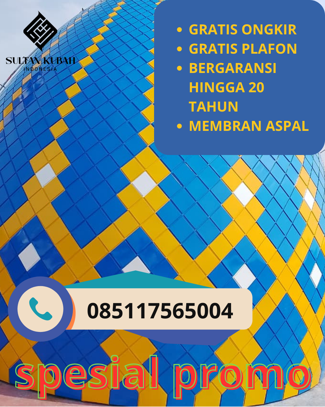 JUAL KUBAH MASJID GALVALUM TAHAN LAMA DI KEC. BOGOR SELATAN, KOTA BOGOR (WA: 085117565004)