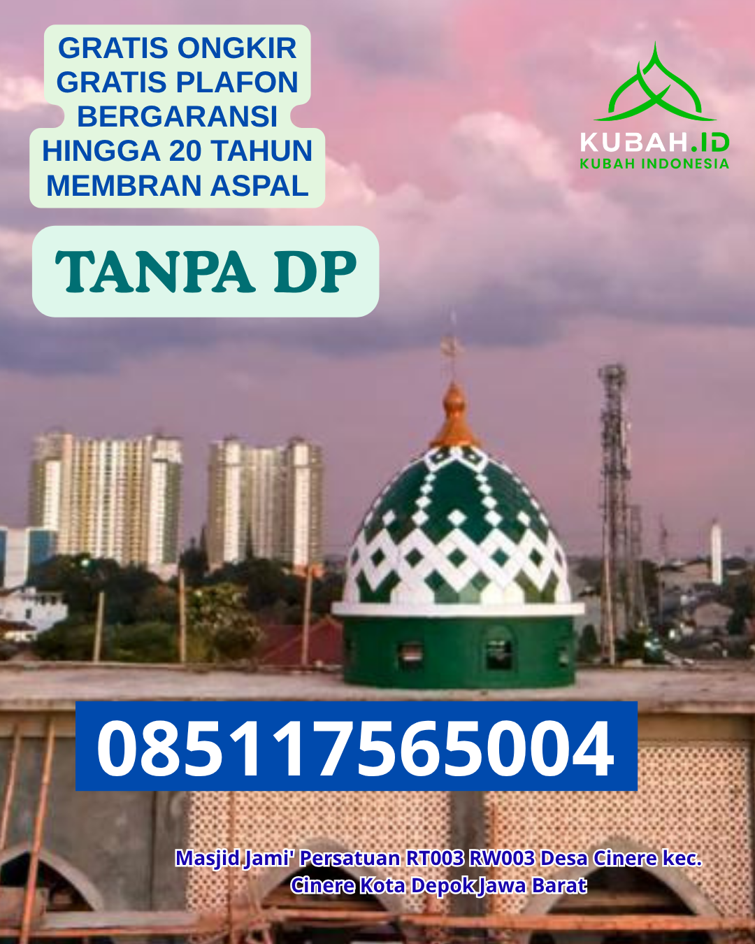 JUAL KUBAH MASJID STAINLESS STEEL AWET KEC. CEMPA KAB. PINRANG PROV. SULAWESI SELATAN WA 085117565004