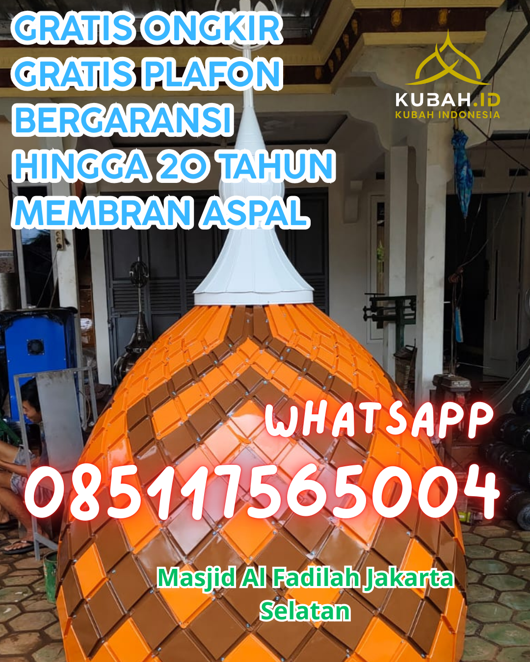 PUSAT KUBAH MASJID STAINLESS STEEL BERKUALITAS DI DUMAI TIMUR, DUMAI, RIAU (WA: 085117565004)