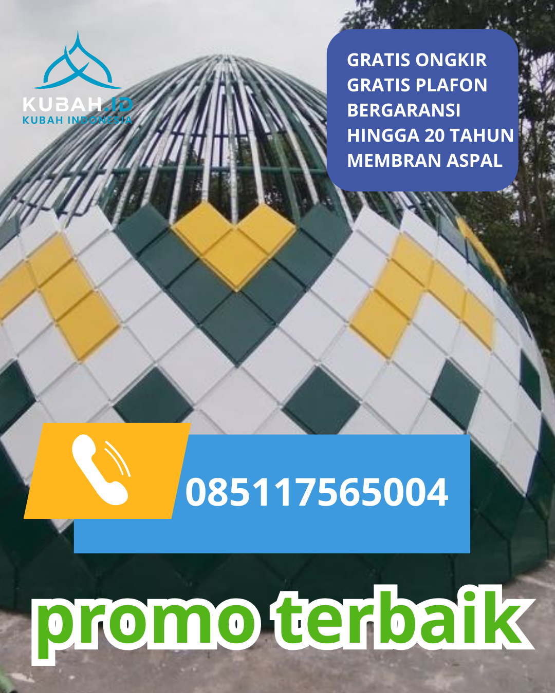 KUBAH MASJID GALVALUME DESAIN ELEGAN DI KEC. TLANAKAN, KAB. PAMEKASAN, JAWA TIMUR (WA: 085117565004)