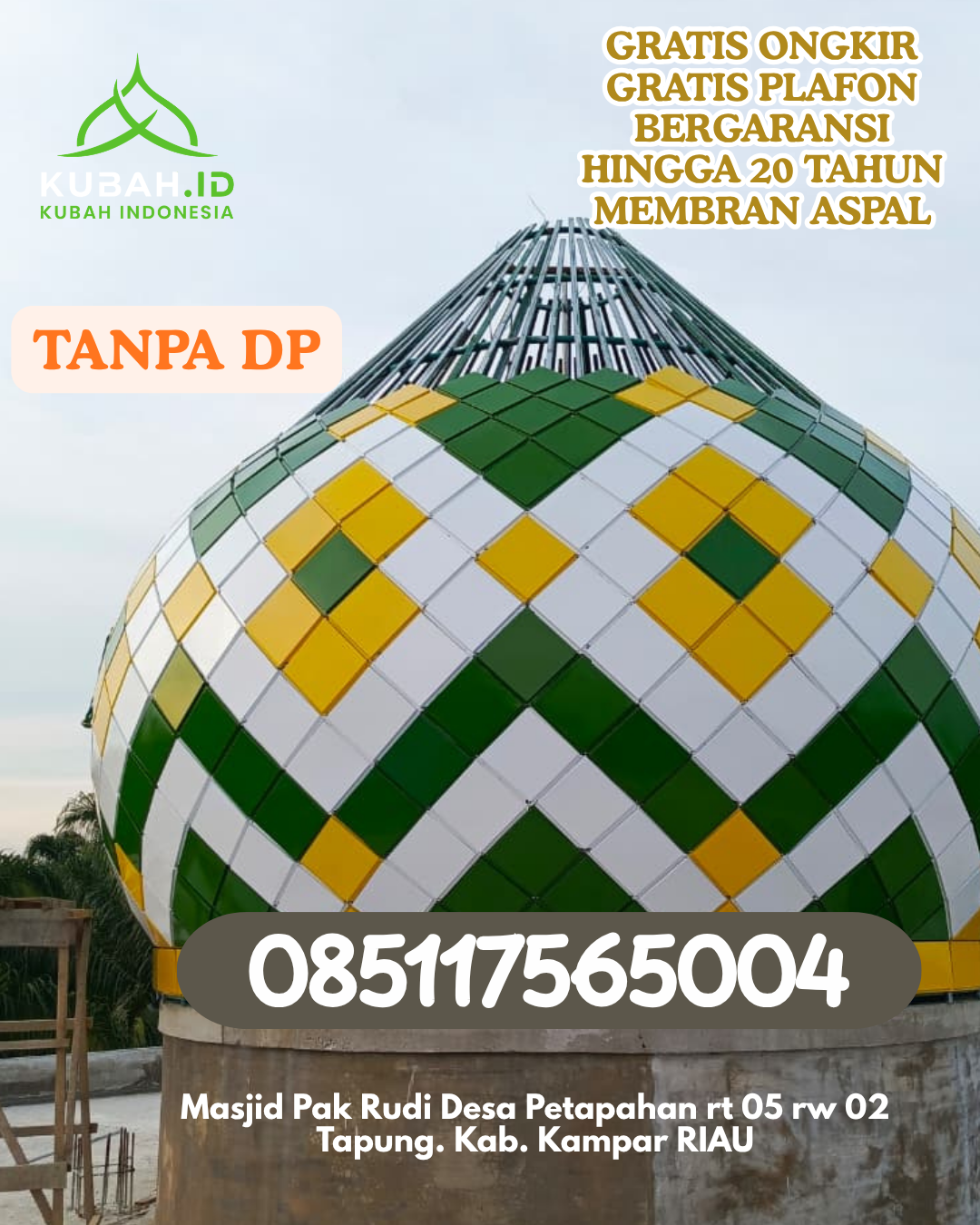 KUBAH MASJID GRC DESAIN MODERN KEC. MAULAFA KOTA KUPANG PROV. NTT WA 085117565004