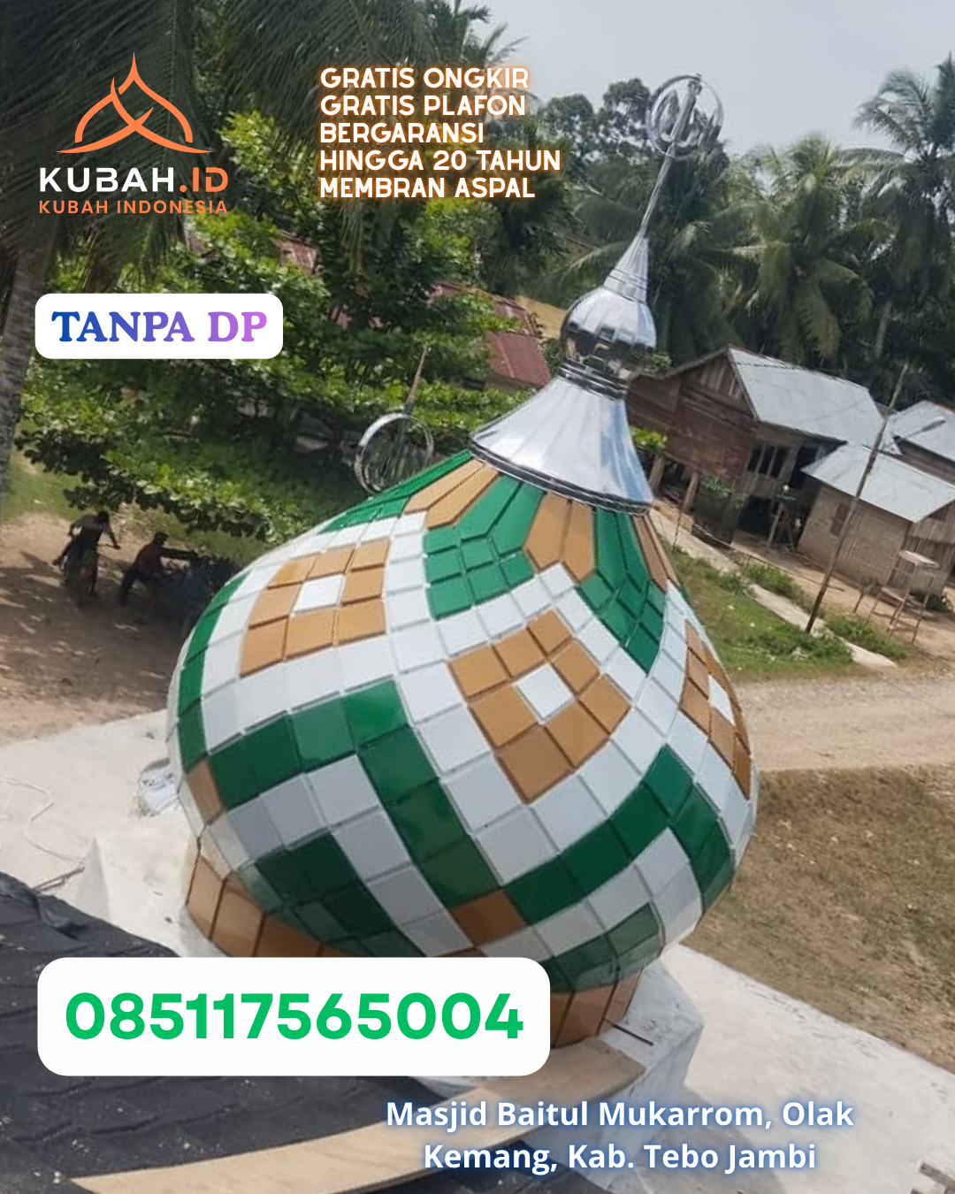 KUBAH MASJID STAINLESS STEEL TAHAN KARAT KEC. BALARAJA KAB. TANGERANG PROV. BANTEN WA 085117565004