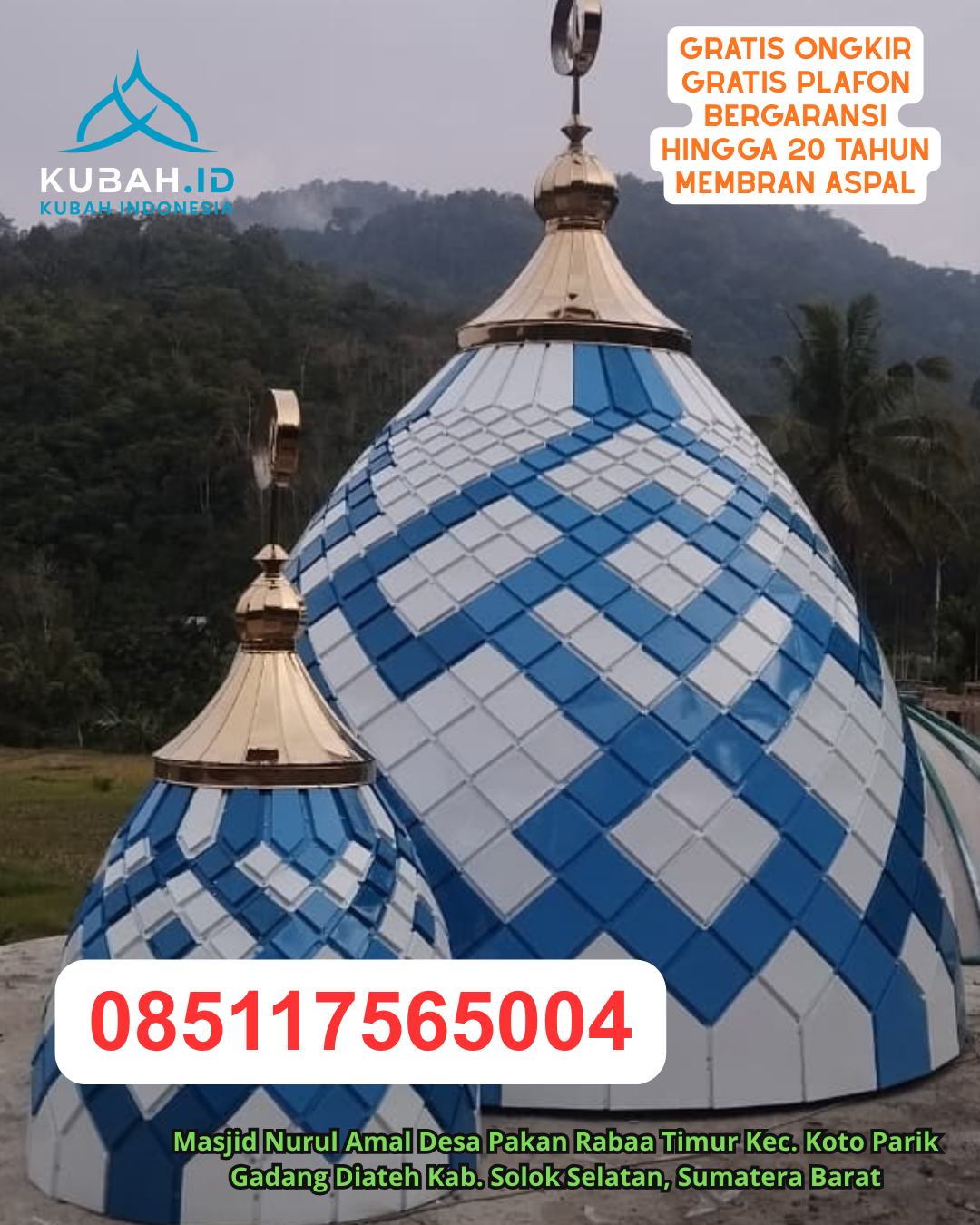 KUBAH ENAMEL BERGARANSI WARNA CERAH KEC. TANJUNG PALAS TENGAH KAB. BULUNGAN KALIMANTAN UTARA WA 085117565004