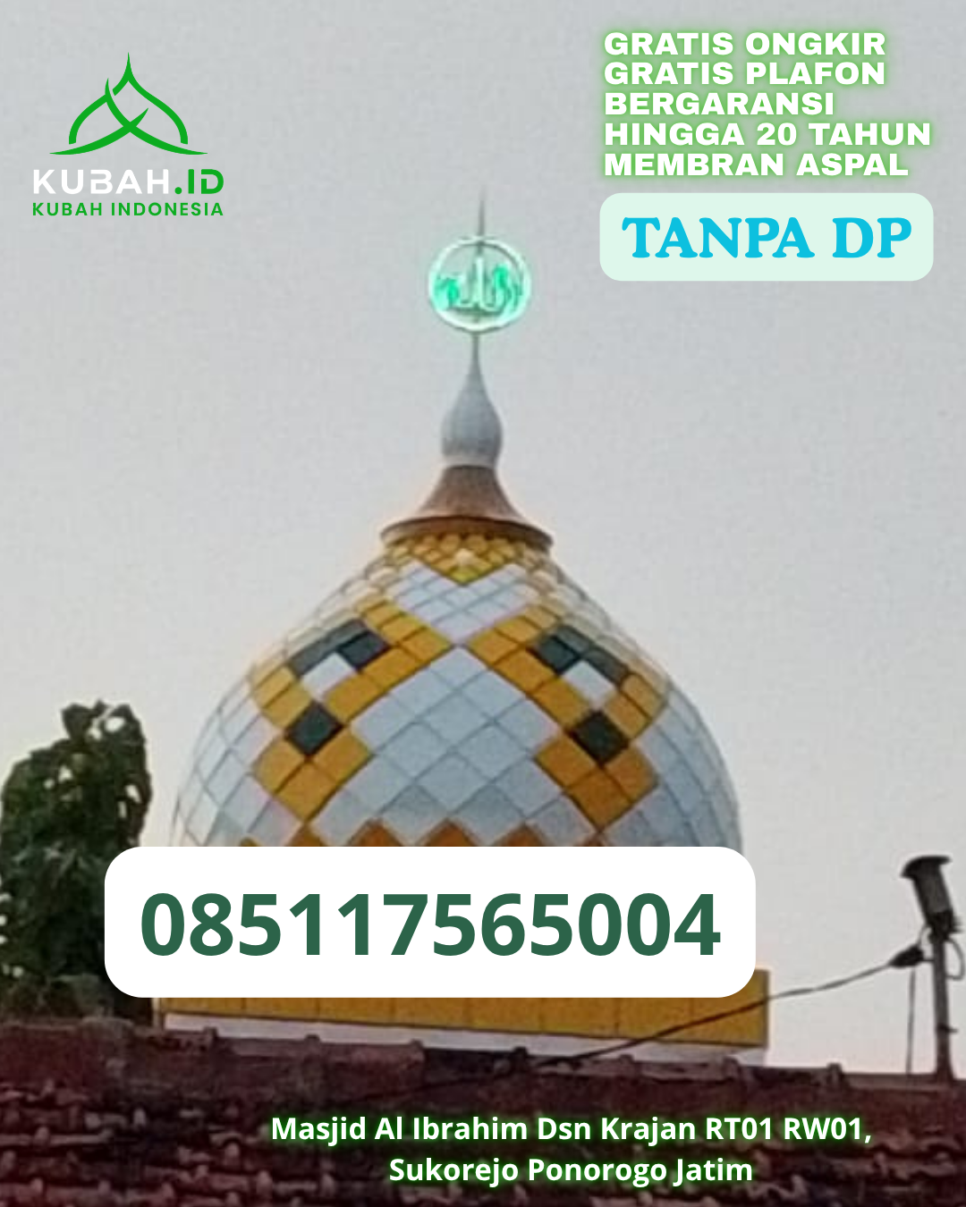 KUBAH MASJID GRC PILIHAN MASJID BARU KEC. MOTOLING TIMUR KAB. MINAHASA SELATAN PROV. SULAWESI UTARA WA 085117565004