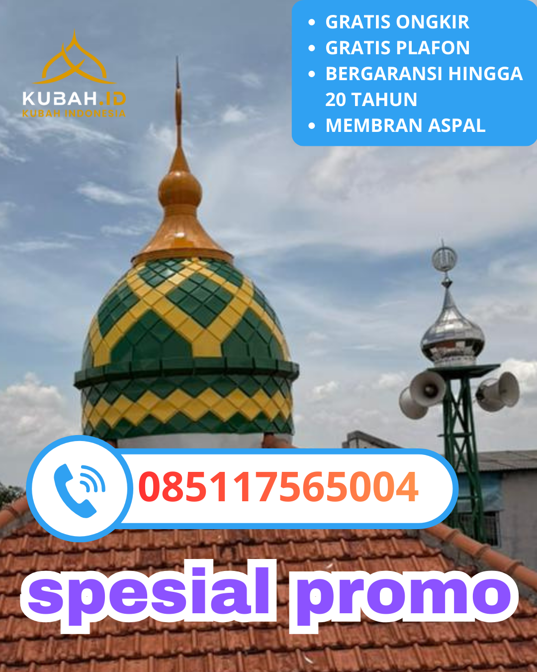 PUSAT KUBAH MASJID GALVALUME MODERN DI KEC. ROGOJAMPI, KAB. BANYUWANGI, JAWA TIMUR (WA: 085117565004)