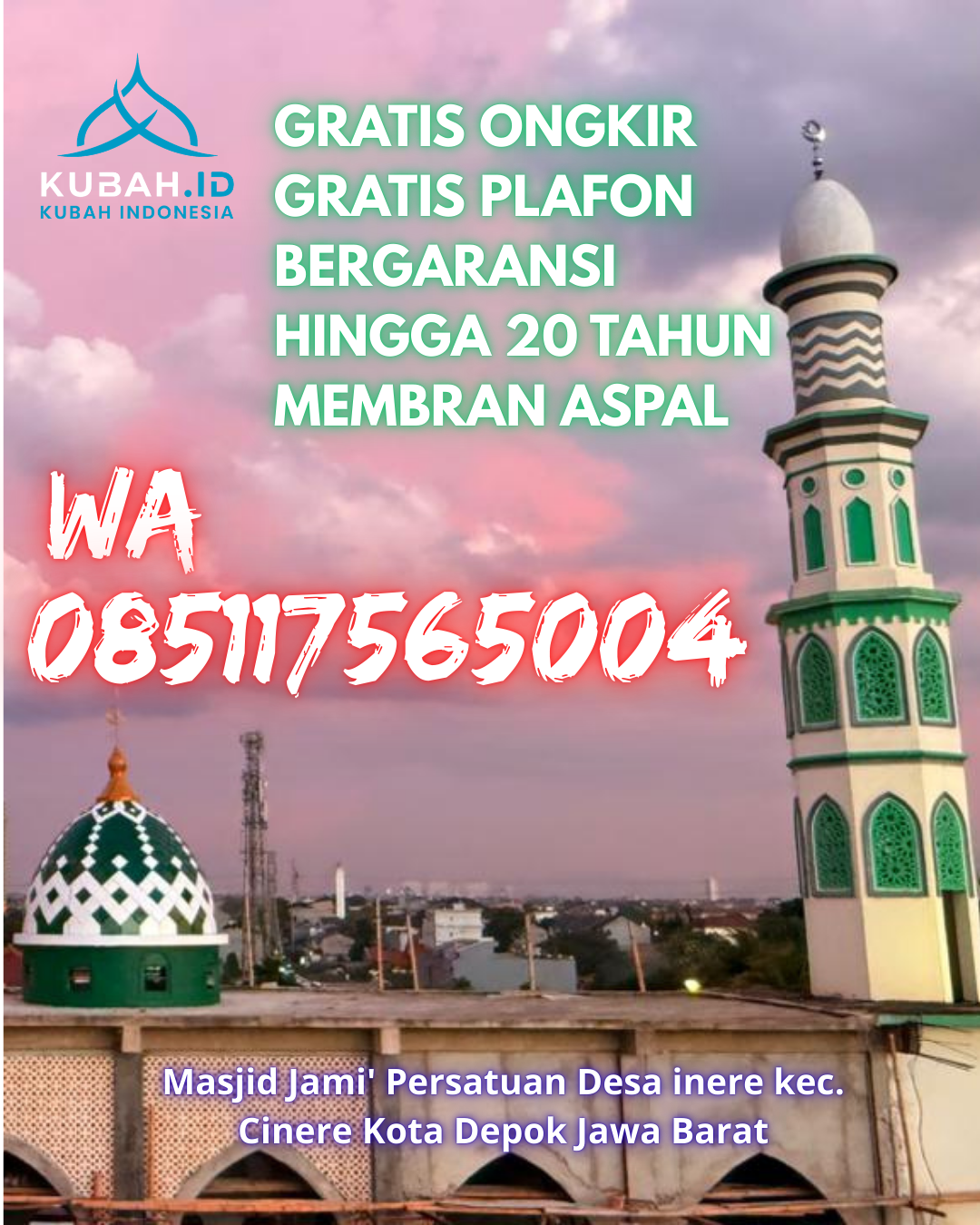JUAL KUBAH MASJID GALVALUME TAHAN LAMA DI JAMBI TIMUR, JAMBI, JAMBI (WA: 085117565004)