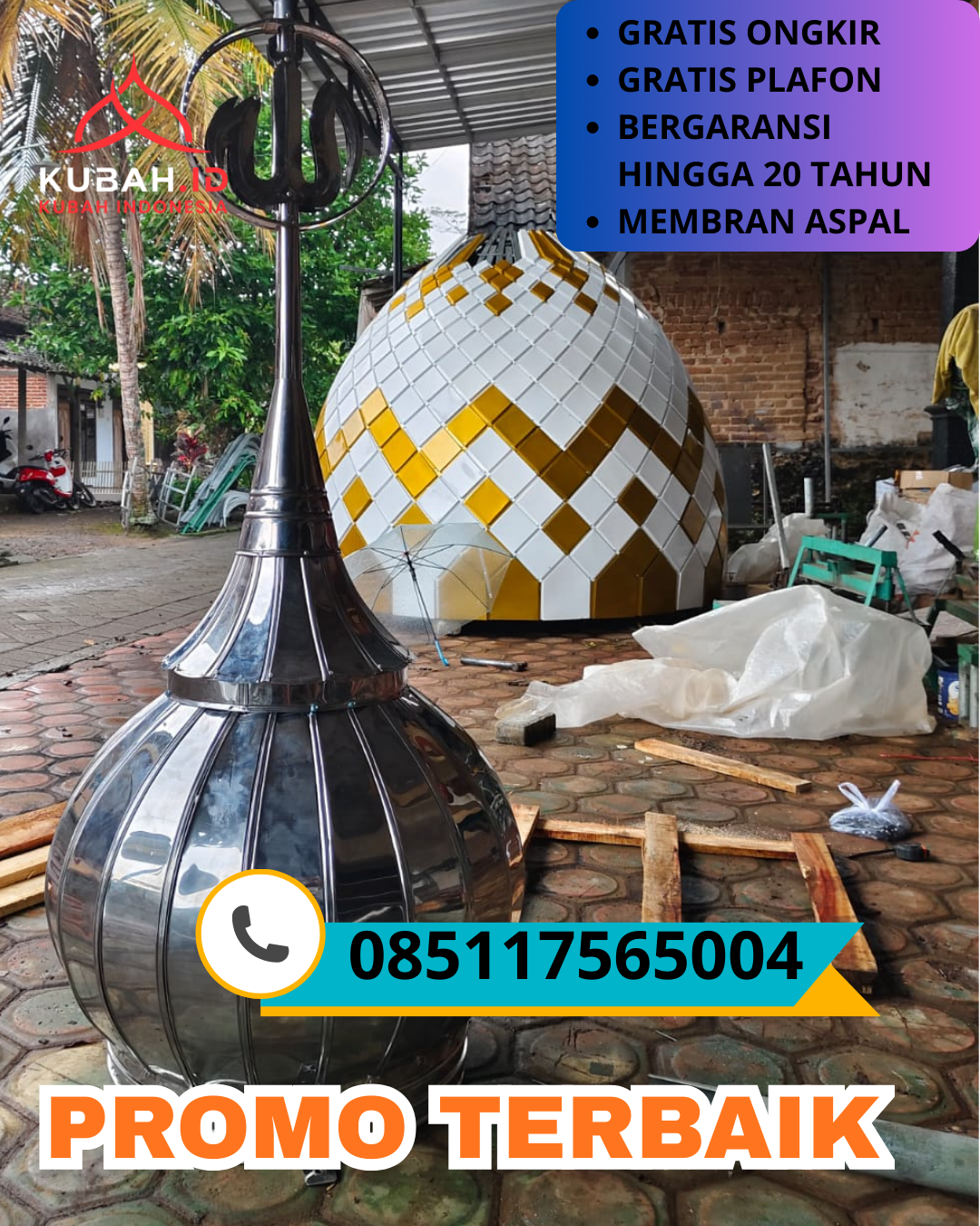 PUSAT KUBAH MASJID GALVALUM BERKUALITAS DI KEC. KAWALU, KOTA TASIKMALAYA (WA: 085117565004)