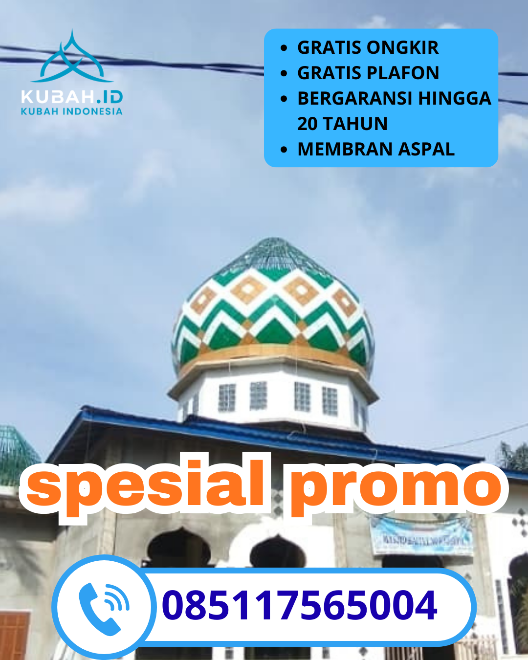 PUSAT KUBAH MASJID GALVALUME MODERN DI KEC. LANGSA LAMA, KOTA LANGSA, ACEH (WA: 085117565004)